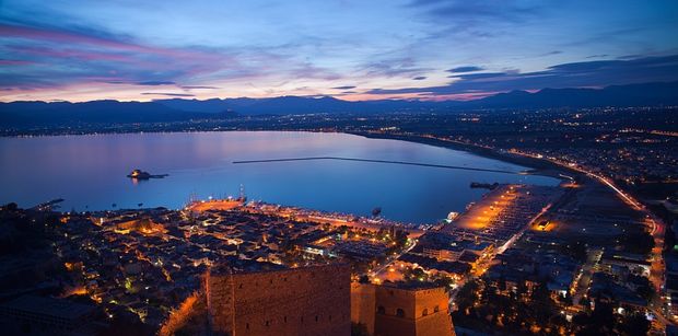 Nafplion, Greece at night