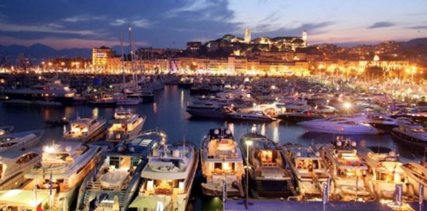 Yachts in the port of Cannes for events