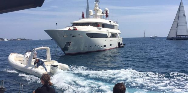 Super yachts at anchor in the south of France