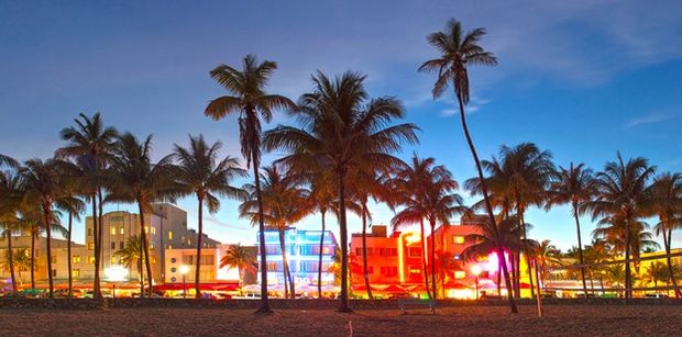 The bright lights of South Beach Miami