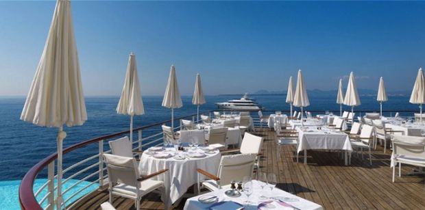 Dining in Billionaire's Bay at Cap D'Antibes Hotel Eden Roc du Cap