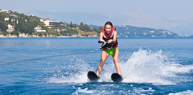 Hit the water running on water skis during your yacht charter!