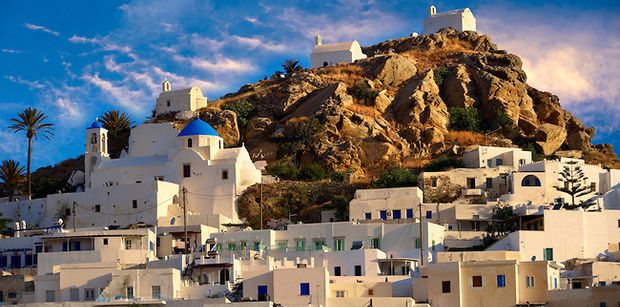 The Hill city of Chora, Ios, Greece, Cyclades Island