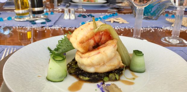 ECLIPSE - Luxury Motor Yacht - Fine Dining Prawn Starter