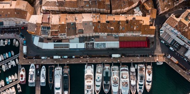 St Tropez yachts in port, French Riviera