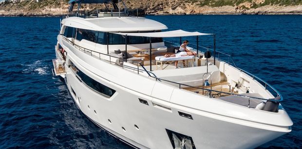 SANGHA Ferretti Yacht Exterior Foredeck-Bow-Profile