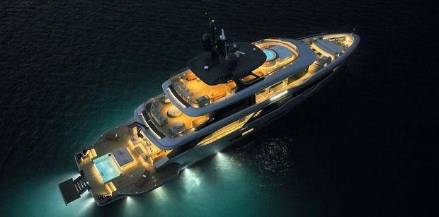 REBECA Benetti Oasis 40 Aerial Night