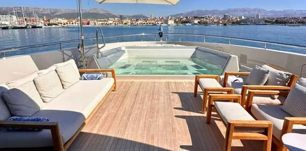 pool in yacht deck