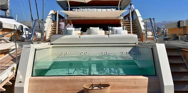 pool in yacht deck