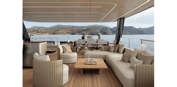 mim ocean 10 flybridge lounge and alfresco dining area