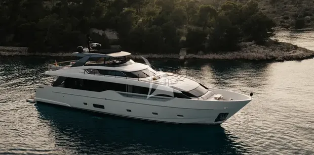 Aerial shot of the ZATARA II anchored near shore