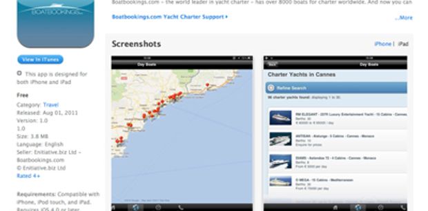 Boatbookings.com yacht charter iPhone app