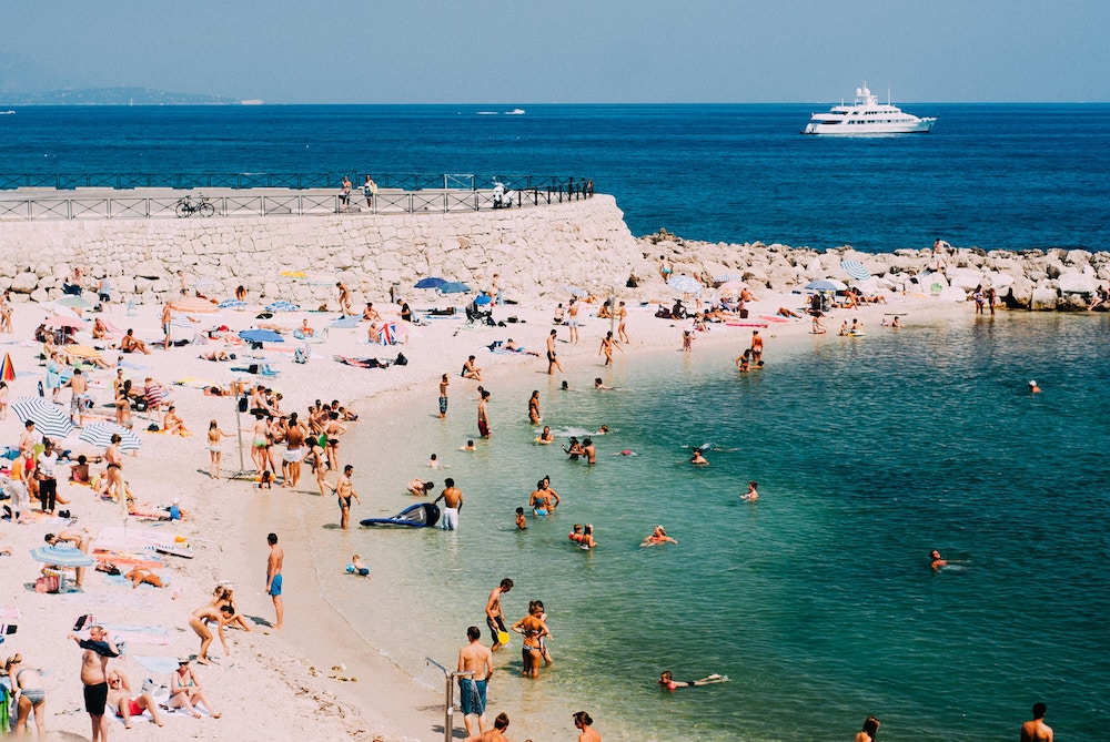 Antibes, beach, summer, yachts, sail, mediterranean