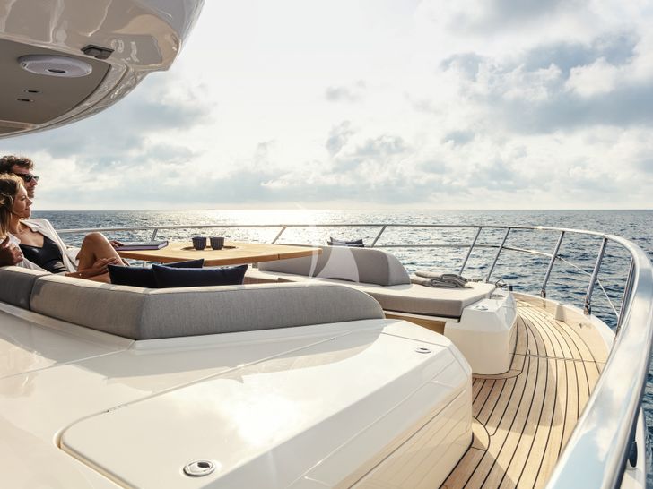 A4A Absolute Navetta 68 guests on the foredeck lounge A4A Absolute Navetta 68 guests on the foredeck lounge