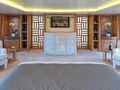 ALEXANDRA Benetti Golden Bay 50m - master cabin bed and TV ALEXANDRA Benetti Golden Bay 50m - master cabin bed and TV