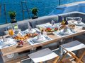 BLACK LION Perini Navi 30m - alfresco dining set up BLACK LION Perini Navi 30m - alfresco dining set up