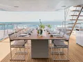 KOJU Benetti Motopanfilo 37m - sky deck aft alfresco dining area KOJU Benetti Motopanfilo 37m - sky deck aft alfresco dining area