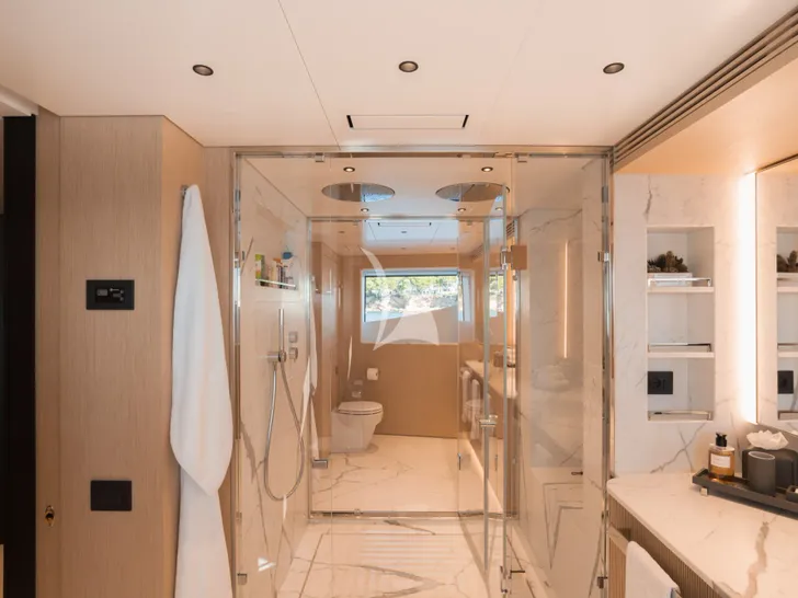 HOW MUCH IS ENOUGH Benetti Oasis 40m - master cabin bathroom shower HOW MUCH IS ENOUGH Benetti Oasis 40m - master cabin bathroom shower