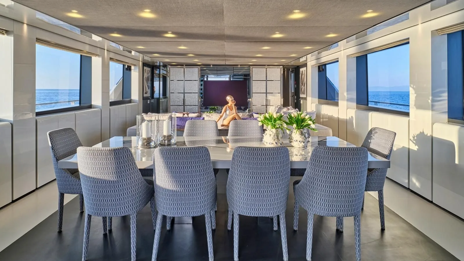 RIANA II Sanlorenzo SL118 - indoor dining area(main)