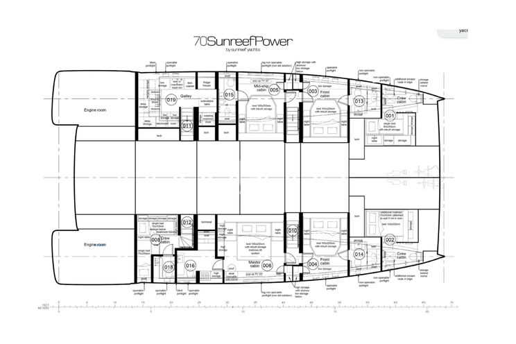 Layout for GIGI Sunreef 70 Power - cabin layout