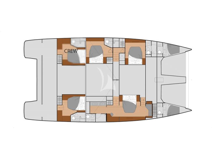 CORE Fountaine Pajot Power 67 - cabin layout CORE Fountaine Pajot Power 67 - cabin layout