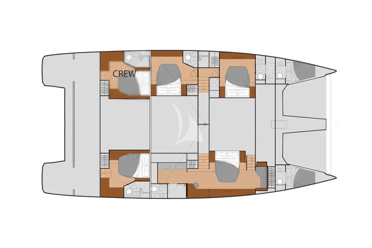 Layout for CORE Fountaine Pajot Power 67 - cabin layout