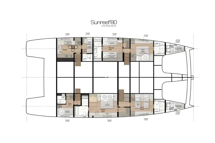 Layout for VIVA LA VIDA Sunreef 80 - cabin layout