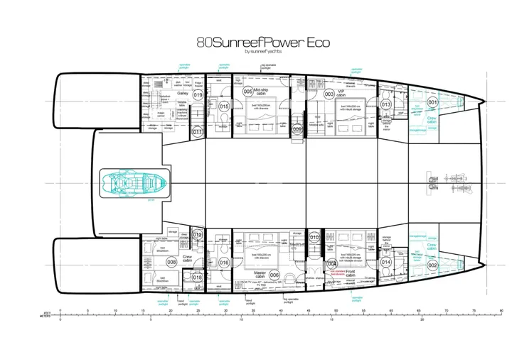 Layout for MATTEA Sunreef 80 Power - cabin layout