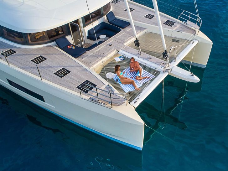 AMADA MIA Lagoon 65 - foredeck aerial shot AMADA MIA Lagoon 65 - foredeck aerial shot