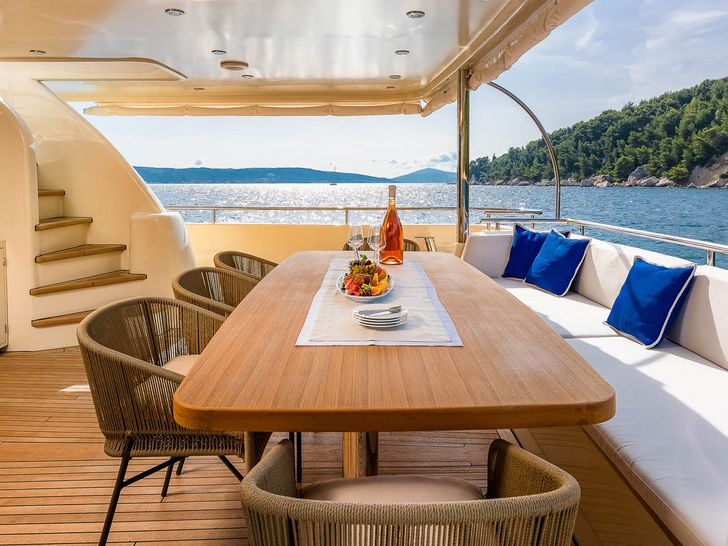 GRACE - Aegean Yachts 28m Outdoor Dining GRACE - Aegean Yachts 28m Outdoor Dining