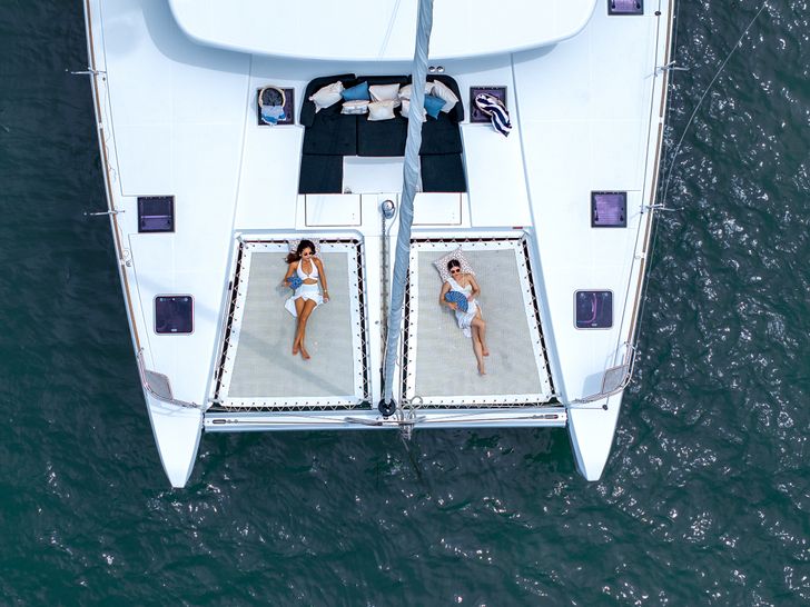 BLUE MOON Lagoon 52F - foredeck top shot BLUE MOON Lagoon 52F - foredeck top shot