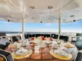 AVALINA Westport 130 - aft deck alfresco dining area AVALINA Westport 130 - aft deck alfresco dining area