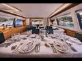 MAYBE NOT Ferretti 830 - indoor dining set up MAYBE NOT Ferretti 830 - indoor dining set up