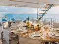 EROS Ferretti Custom Line Navetta 37 - sky deck alfresco dining area EROS Ferretti Custom Line Navetta 37 - sky deck alfresco dining area