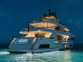 EROS Ferretti Custom Line Navetta 37 - aft shot anchored,at night EROS Ferretti Custom Line Navetta 37 - aft shot anchored,at night
