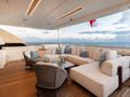 EROS Ferretti Custom Line Navetta 37 - main aft deck lounge EROS Ferretti Custom Line Navetta 37 - main aft deck lounge