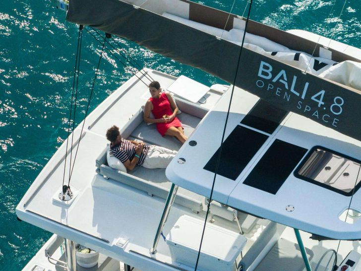 ALORA Bali 4.8 - top shot of the flybridge ALORA Bali 4.8 - top shot of the flybridge