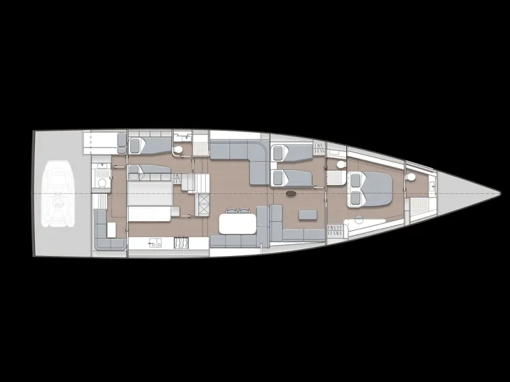 YUME YYacht Y7 - cabin layout YUME YYacht Y7 - cabin layout