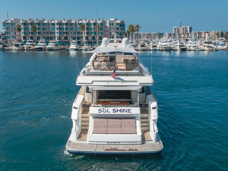 SOL SHINE Ferretti 960 - aft shot anchored SOL SHINE Ferretti 960 - aft shot anchored