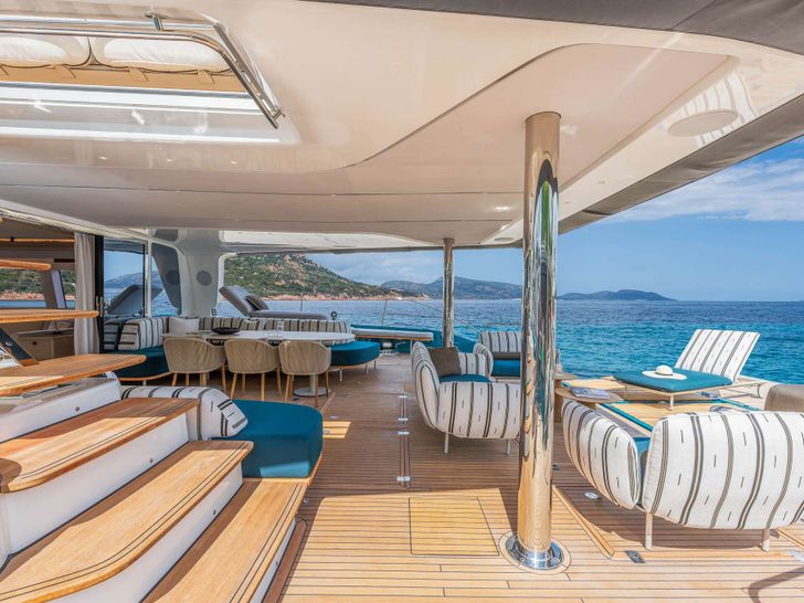 IMLADRIS Lagoon Eighty 2 - aft deck lounge shot from the side IMLADRIS Lagoon Eighty 2 - aft deck lounge shot from the side