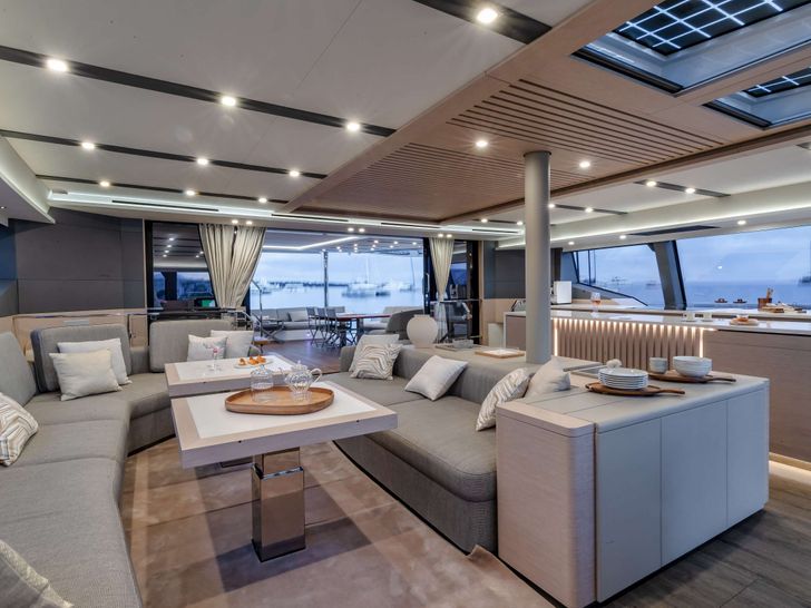 CHRISTAL MIO 80 Fountaine Pajot Thira 80 - main saloon seating CHRISTAL MIO 80 Fountaine Pajot Thira 80 - main saloon seating