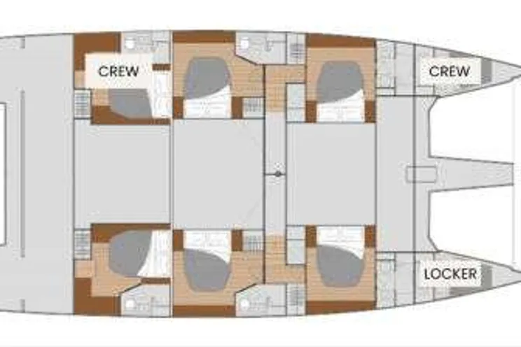 Layout for LYRA Fountaine Pajot Alegria 67 - layout