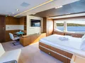 MORNING STAR Ferretti Custom Line 100 - master cabin bed and TV MORNING STAR Ferretti Custom Line 100 - master cabin bed and TV