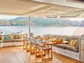 ALINA Fountaine Pajot Power 80 - flybridge alfresco dining set up ALINA Fountaine Pajot Power 80 - flybridge alfresco dining set up