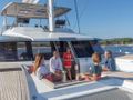 SAPPHIRE Fountaine Pajot Alegria 67 - guests on the foredeck SAPPHIRE Fountaine Pajot Alegria 67 - guests on the foredeck