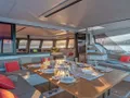 SAPPHIRE Fountaine Pajot Alegria 67 - aft deck alfresco dining set up SAPPHIRE Fountaine Pajot Alegria 67 - aft deck alfresco dining set up