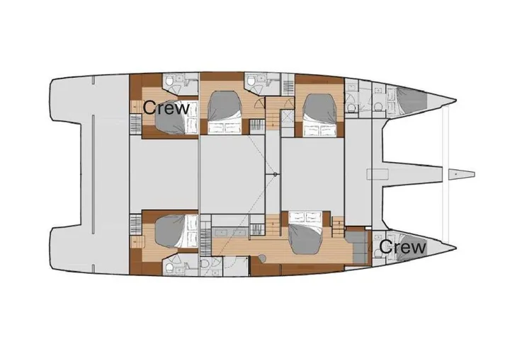 Layout for SAPPHIRE Fountaine Pajot Alegria 67 - layout