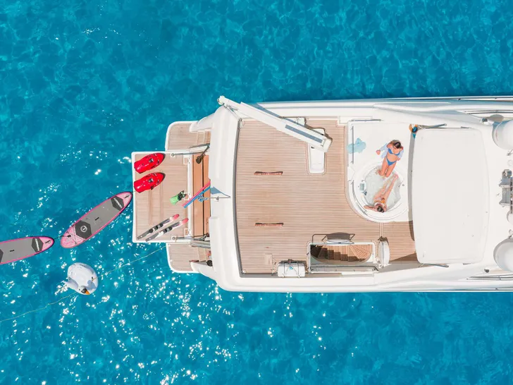 NATASSA Ferretti 830 - top aft shot NATASSA Ferretti 830 - top aft shot