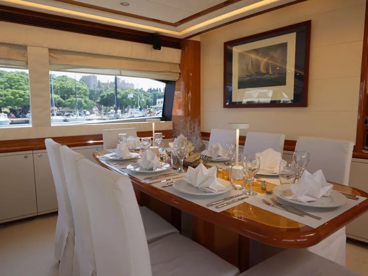 NATASSA Ferretti 830 - indoor dining area NATASSA Ferretti 830 - indoor dining area