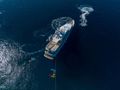 KASSANDRA Feadship 47m - anchored aerial shot KASSANDRA Feadship 47m - anchored aerial shot